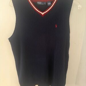 Ralph Lauren Navy Vest with Red Trim